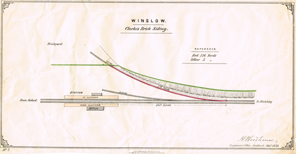 Plan showing the siding linking the brickworks to the railway